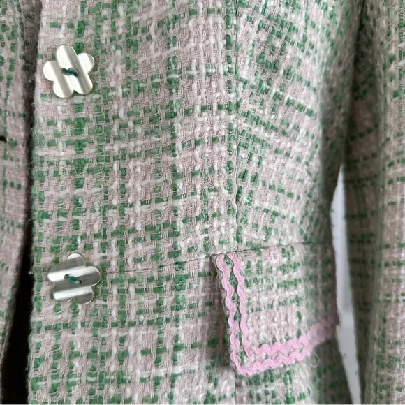 Isabel & Nina Elegant Green Tweed Women's Long Jacket and Skirt Suit, Size 2 - Picture 9 of 16